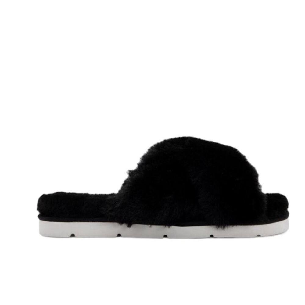Dolce Vita Pillar Black Faux Fur Slippers NEW Size 7